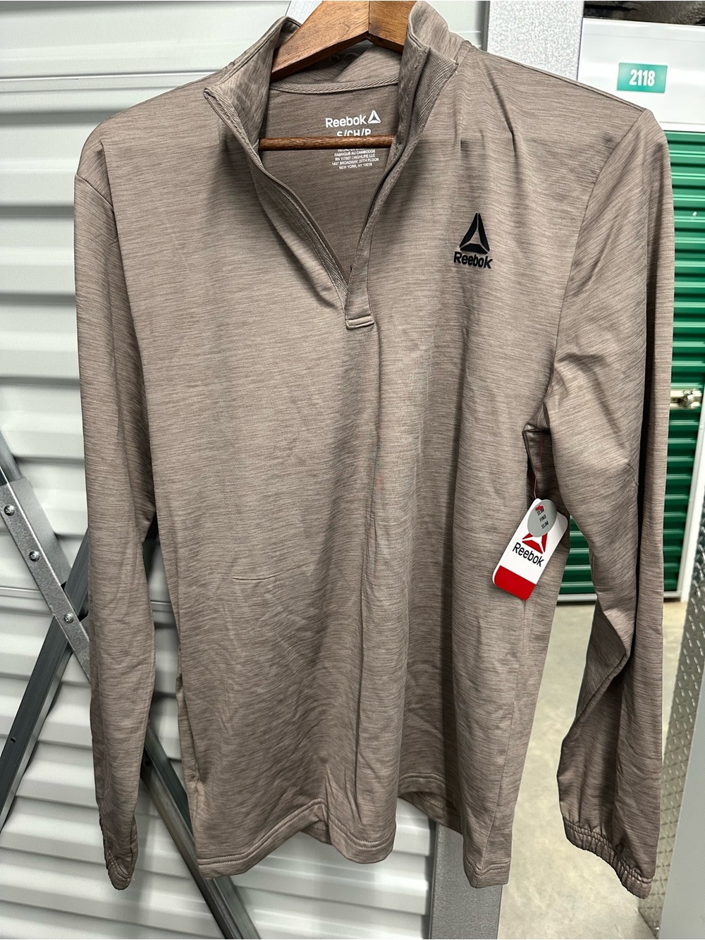 Reebok Men’s Zip-Up Training Pullover - Taupe